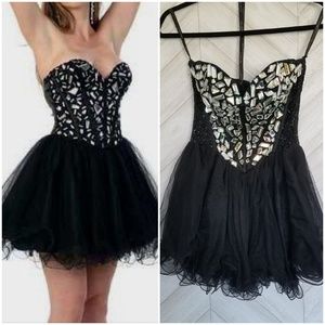 Sherri Hill rhinestone corset tulle dress